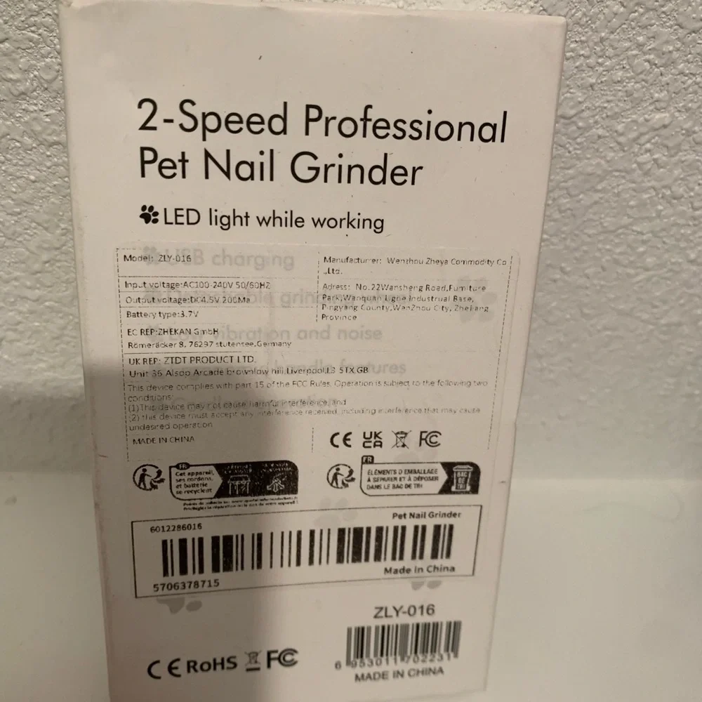 Professional Pet Nail Grinder - White